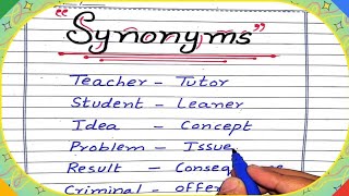 Do You Know These Synonyms in English Grammar [upl. by Jairia76]