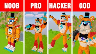 Minecraft NOOB vs PRO vs HACKER vs GOD FNAF SECURITY BREACH FREDDY BUILD CHALLENGE in Minecraft [upl. by Therine]