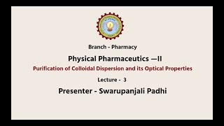 Physical Pharmaceutics –II Purification of Colloidal Dispersion and its Optical Properties AKTU [upl. by Cyndie]