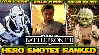 Star Wars Battlefront 2 HERO EMOTES Ranked [upl. by Enitnatsnoc89]