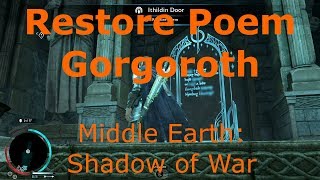 Restore Poem Gorgoroth Ithildin Door Middle Earth Shadow of War [upl. by Stew831]