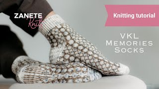 How to knit the VKL Memories Socks Full Tutorial [upl. by Eninaj]