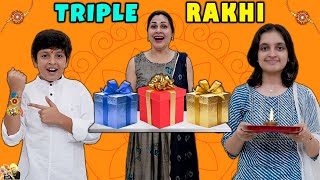 TRIPLE RAKHI  Rakshabandhan Gift  Festival Celebration with family  Aayu and Pihu Show [upl. by Ohploda864]