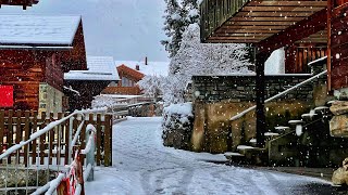 Snowy walking tour in A beautiful German village 4K  snowfall in charming countryside Germany [upl. by Ecnirp845]