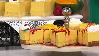 Delizioso Desserts 325lb Mango Mousse Cake on QVC [upl. by Elleirad]