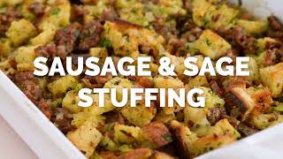 Sausage and Sage Stuffing  The Defined Dish [upl. by Anahs]