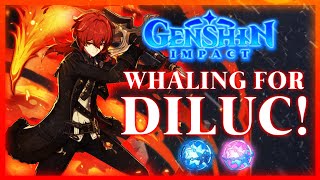 THE CLUTCH LAST PULL Pulling for Diluc  Genshin Impact Summons [upl. by Gardal494]