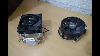 AMD stock vs deep cool ag300 cooler test [upl. by Shanta]