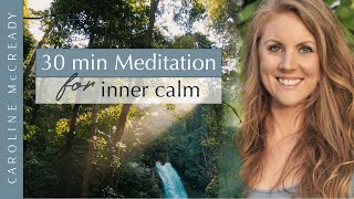 30 Minute HalfGuided Breathing Meditation for Inner Calm  with Water and Nature Sounds [upl. by Norabal]