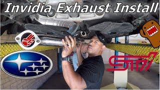 NEW WRX STI INVIDIA EXHAUST INSTALL [upl. by Samid850]