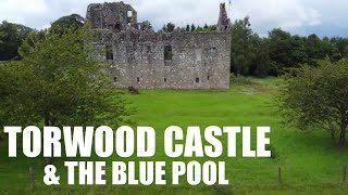 Torwood Castle amp the blue pool  Drone flight [upl. by Dill]