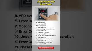 20 ERROR CODES OF ATO GK3000 VFD shorts vfd troubleshooting vdrive [upl. by Innavoj]