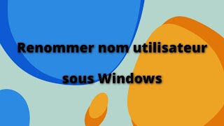 Renommer nom dossier utilisateur [upl. by Ereynihc]