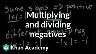 Multiplying and dividing negative numbers  PreAlgebra  Khan Academy [upl. by Entirb495]