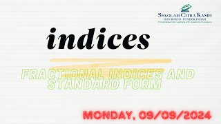 Indices  Fractional Indices and Standard Form [upl. by Ranique887]