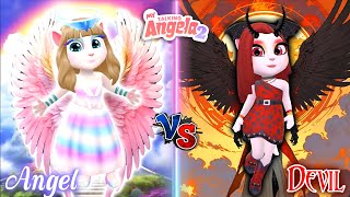 My Talking Angela 2  Angel Angela 😇 vS Devil Angela 😈  New Update  cosplay 🌈💋 [upl. by Lecram]