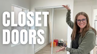 How to Install Mirrored Glass Bypass Closet Doors [upl. by Ardnama]