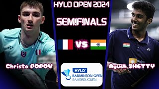 Ayush SHETTY IND vs FRA Christo POPOV  Hylo Open 2024 Badminton  Semifinals [upl. by Yelha]