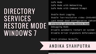 Directory Services Restore Mode in Windows 7 [upl. by Heinrick]