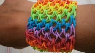 Rainbow Loom Drachenschuppen Armband kurze Anleitung [upl. by Evan861]