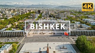 Bishkek  Kyrgyzstan 🇰🇬  4K Drone Footage [upl. by Bethesde356]