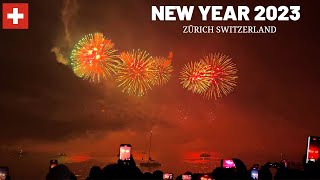 New Year’s Eve 2023 Zürich Switzerland  Full Fireworks Show  New Year Celebration [upl. by Marysa]