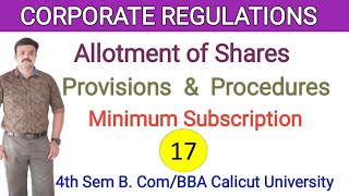 Allotment of SharesProvisions for Allotment of Shares Procedure for AllotmentMinimum subscription [upl. by Ellenar]