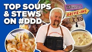 Top 10 DDD Soup amp Stew Videos with Guy Fieri  Diners DriveIns and Dives  Food Network [upl. by Manas]