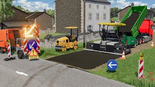 Création dune route en enrobé pour rejoindre 2 villes  Farming Simulator 22 Travaux Publics [upl. by Llesig]