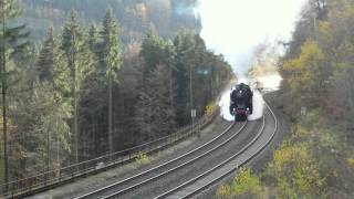 01 150 und 01 202 donnern am 9112013 bei quotkm 80quot die Schiefe Ebene hoch [upl. by Ahseid]