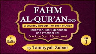 Day 1  Fahm al Quran Juz 1 Taught by Sr Taimiyyah Zubair  April 20th [upl. by Ittocs]