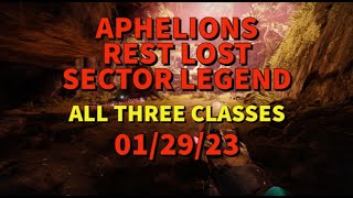 Destiny 2 Aphelions Rest Lost Sector Legend Titan  01292023 [upl. by Rosina]