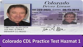 Colorado CDL Practice Test Hazmat 1 [upl. by Lehcir]