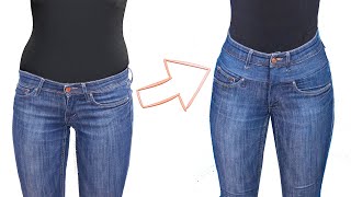 Sewing trick  how easily to upsize a low jeans waist to a high one [upl. by Yorgos]