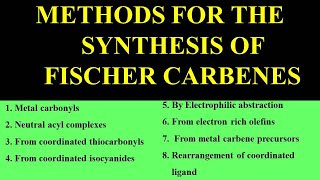 Synthesis of Fischer Carbenes  CSIR NET  M Sc [upl. by Idrahs294]