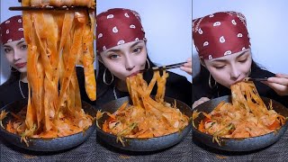 ASMR MUKBANG spicy food egg Spicy sausage noodles [upl. by Seko]