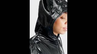 RAINS Aline Longer Jacket Parka Shiny Glossy Black Women  Zalando [upl. by Ynagoham]