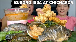 BURONG ISDA PERFECT SA CHICHARON PRITONG TALONG MUSTASA AT ISDA  MUKBANG PHILIPPINES [upl. by Arakawa]