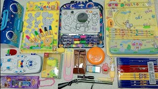 Ultimate stationery collection Latest stationery kit Gun pen big jumbo eraser Stationery haul [upl. by Elyad]