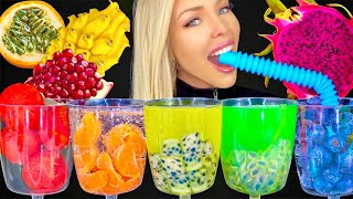 ASMR EXOTIC FRUIT DRINKS YELLOW DRAGON FRUIT POMEGRANATE GRANADILLA FRUIT WATERMELON MUKBANG 먹방 [upl. by Nonac]