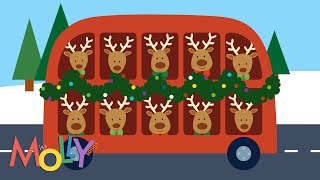 10 Little Reindeer  A Christmas Counting Song  Miss Molly Sing Along Songs [upl. by Odnarb991]