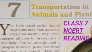 TRANSPORTATION IN PLANTS AND ANIMALS  CLASS 7  NCERT READING  PART 2  science ncert chapter [upl. by Mario]