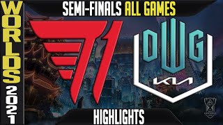 T1 vs DK Highlights ALL GAMES  Worlds 2021 Semifinals Day 1  T1 vs Damwon KIA [upl. by Attebasile]