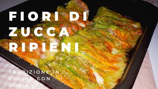 fiori di zucca ripieni al forno velocissimi [upl. by Gnuhn]