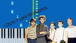 I Dont like Mondays  Boomtown Rats Easy Piano Synthesia Tutorial [upl. by Pennington]