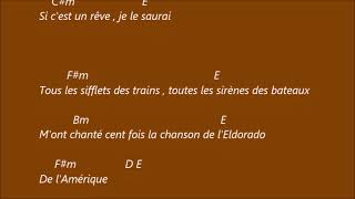 L Amérique  Joe Dassin  Karaoké d accords pour accompagner le chanson a la guitare [upl. by Gerhan]