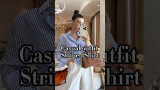 How to style a striped shirt casual Outfit stripedshirtstripestyle oldmoneyoutfit casualoutfits [upl. by Akela292]