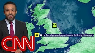 Weatherman nails towns super long name [upl. by Anilecram]