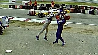 Piquet Rages After Salazar Shunt  1982 German Grand Prix [upl. by Enelaj246]