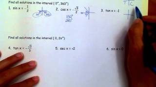 Solving Simple Trig Functions given an interval [upl. by Aneled]